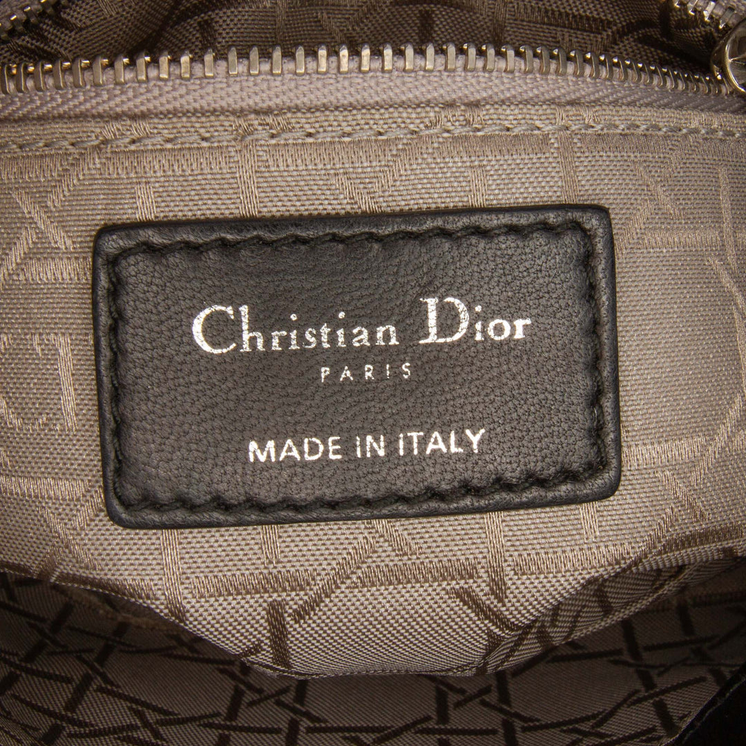 Dior Mini Satin Cannage Swarovski Crystal Lady Dior Noir