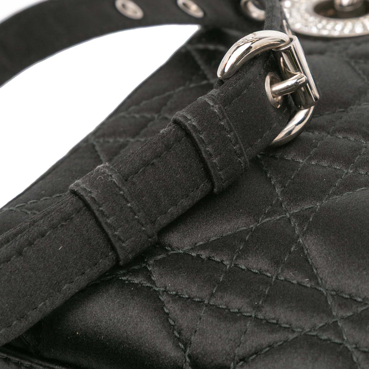 Dior Mini Satin Cannage Swarovski Crystal Lady Dior Noir