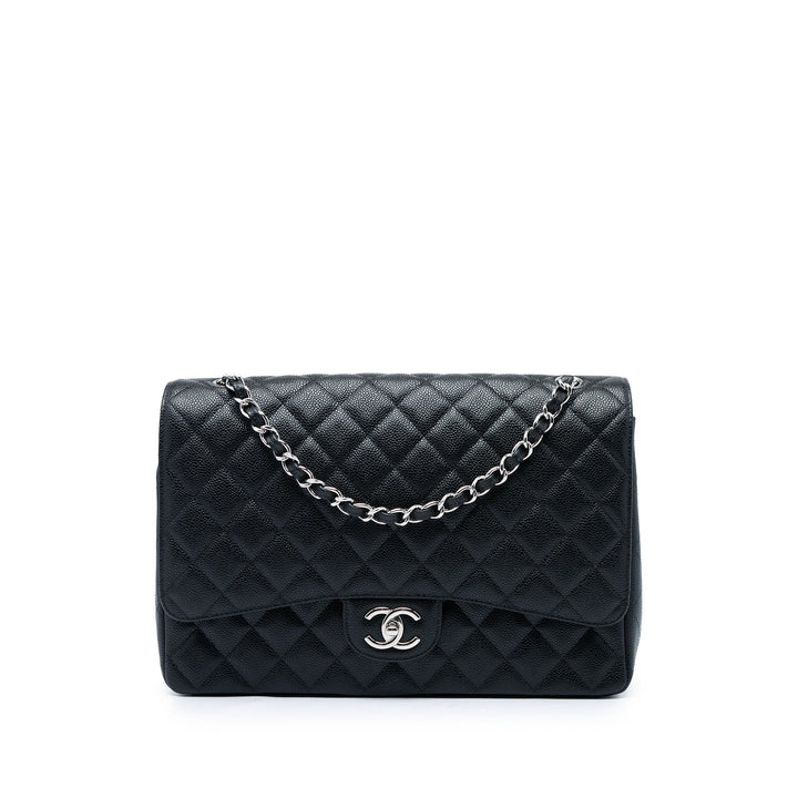 Chanel Sac porté épaule Classic Double rabat Maxi Cuir caviar Noir – vue principale – GABY PARIS