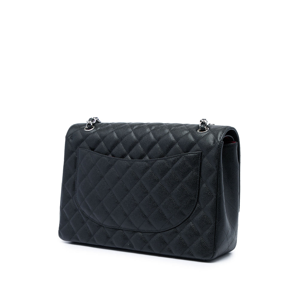 Chanel Sac porté épaule Classic Double rabat Maxi Cuir caviar Noir – vue 2 – GABY PARIS