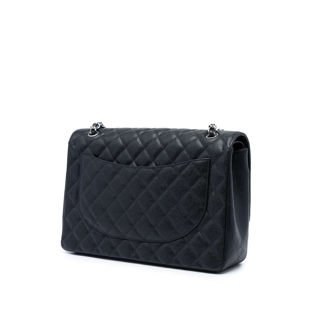 Chanel Sac porté épaule Classic Double rabat Maxi Cuir caviar Noir – vue 2 – GABY PARIS