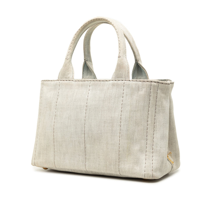 Prada Cabas Canapa Logo Jean Petit Gris – vue 2 – GABY PARIS