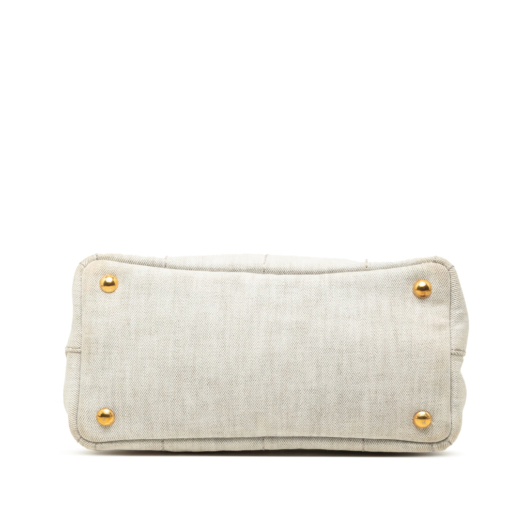 Prada Cabas Canapa Logo Jean Petit Gris – vue 3 – GABY PARIS