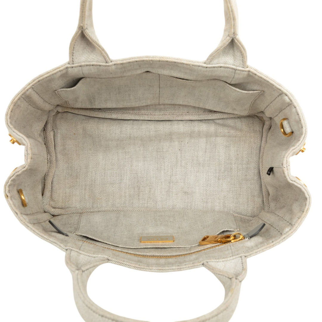 Prada Cabas Canapa Logo Jean Petit Gris – vue 4 – GABY PARIS