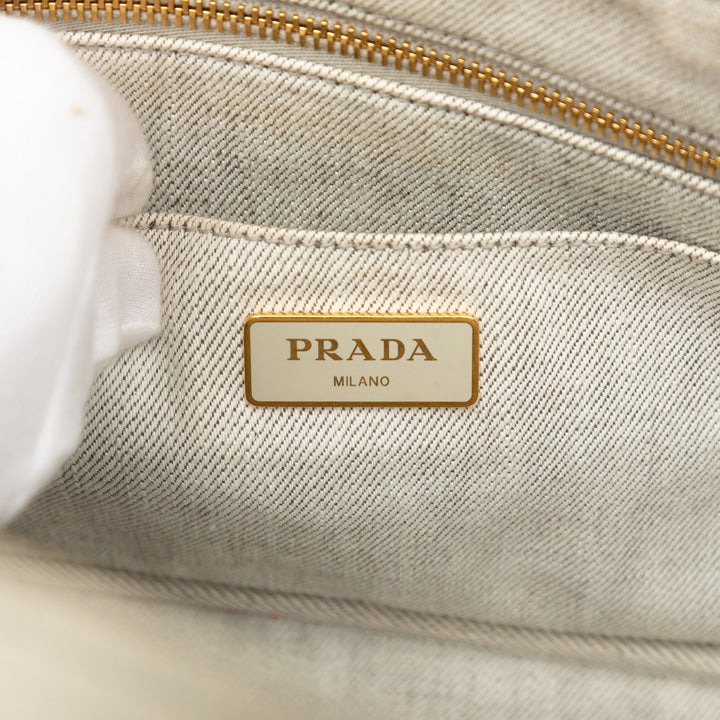 Prada Cabas Canapa Logo Jean Petit Gris – vue 5 – GABY PARIS
