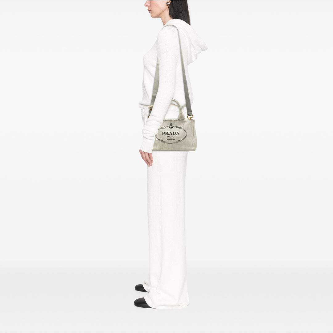 Prada Cabas Canapa Logo Jean Petit Gris – vue 6 – GABY PARIS