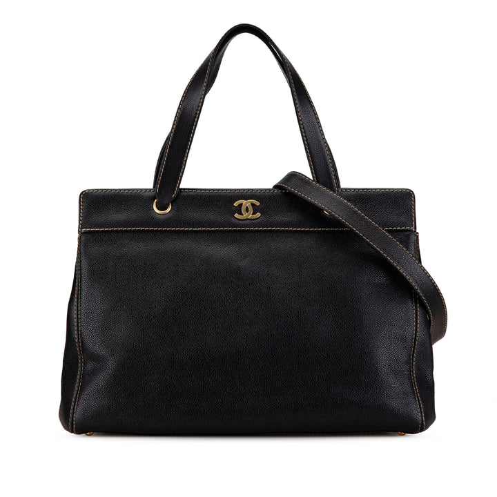 Caviar Executive Satchel Black - Gaby Paris