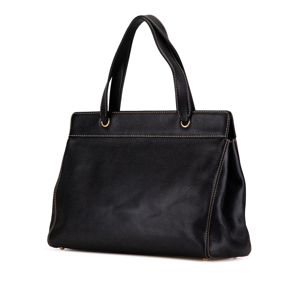 Caviar Executive Satchel Black - Gaby Paris