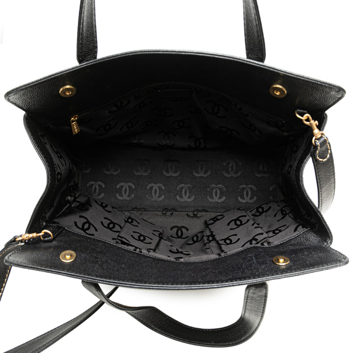 Caviar Executive Satchel Black - Gaby Paris