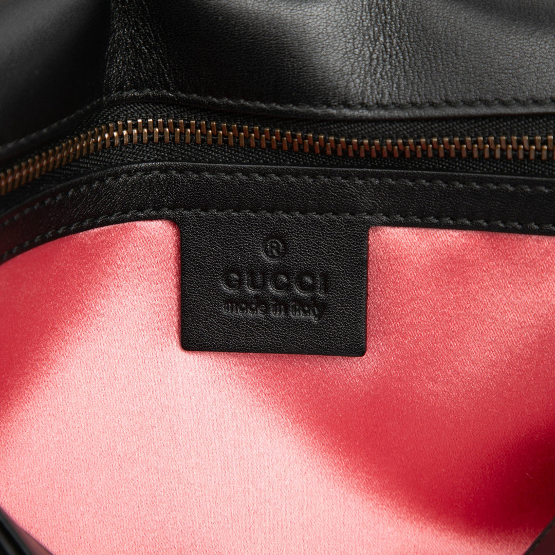 Gucci GG Marmont Bicolore Matelasse Sac Moyen Cuir de veau Noir