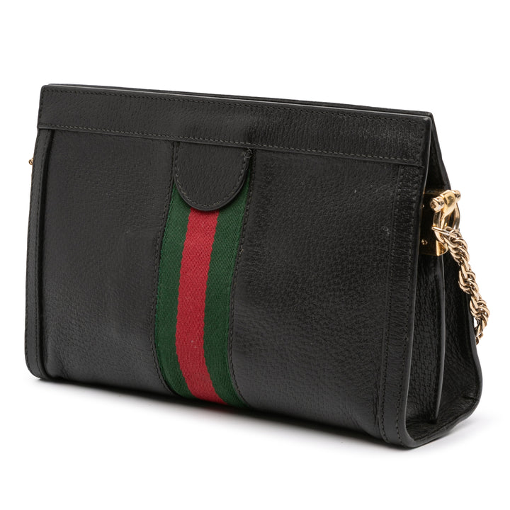 Gucci Small Cuir de veau Ophidia Chain Sac porté croisé Noir