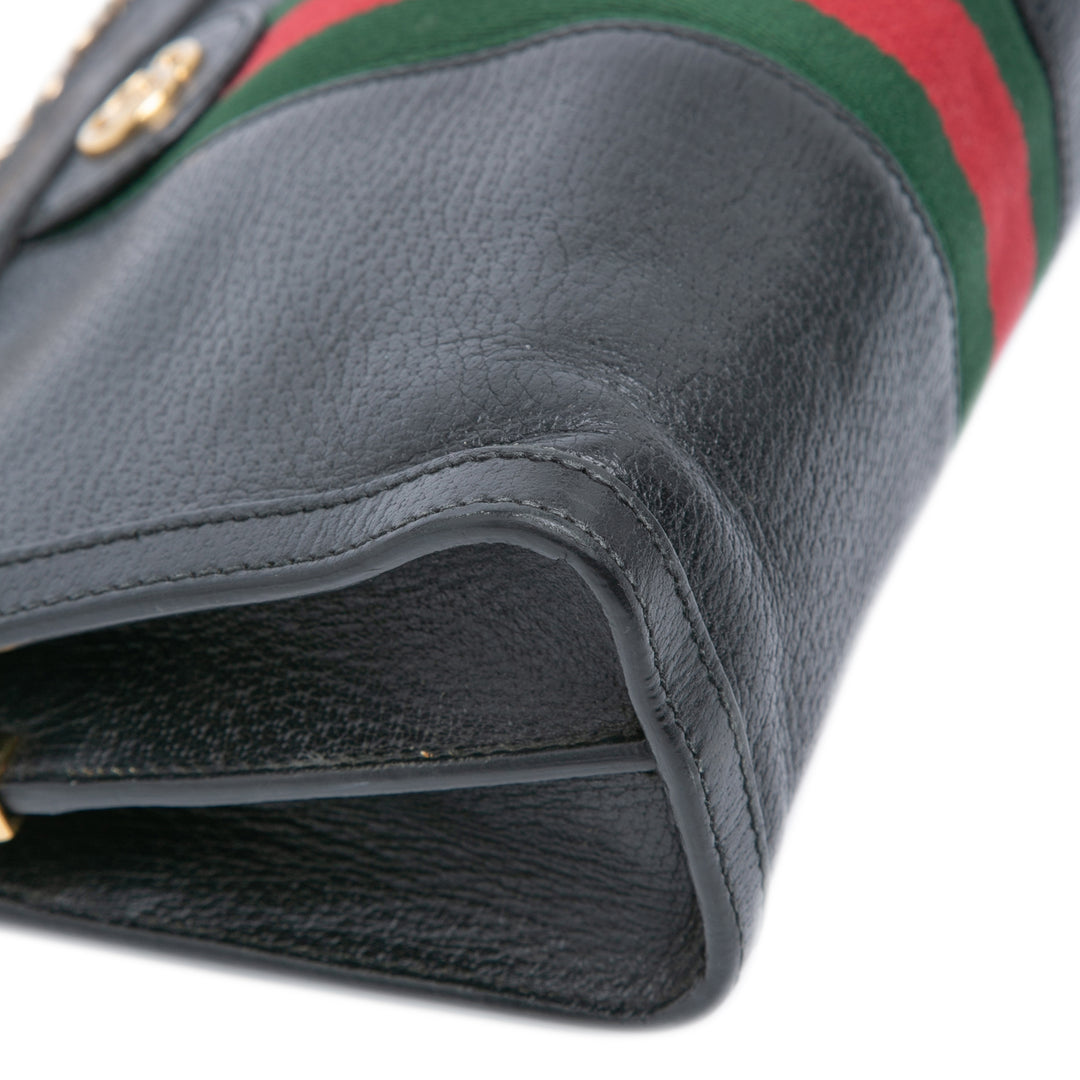 Gucci Small Cuir de veau Ophidia Chain Sac porté croisé Noir