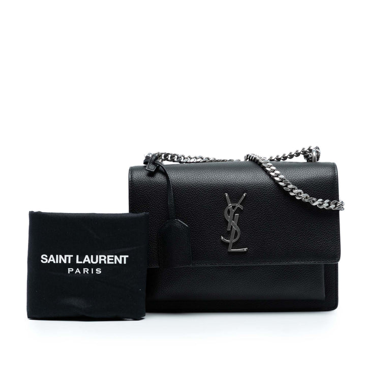 Saint Laurent Medium Grained Cuir de veau Monogram Sunset Sac porté croisé Noir – GABY PARIS Authentique