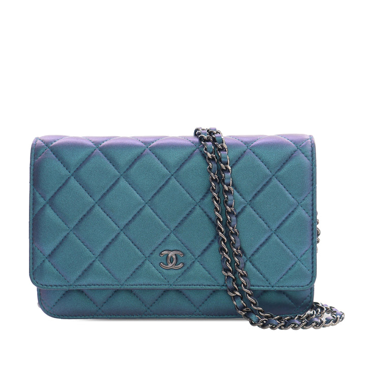 Chanel CC Matelassé Iridescent Cuir d’agneau Wallet on Chain