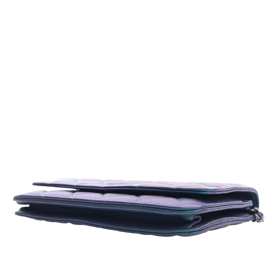 Chanel CC Matelassé Iridescent Cuir d’agneau Wallet on Chain