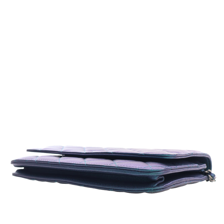 Chanel CC Matelassé Iridescent Cuir d’agneau Wallet on Chain