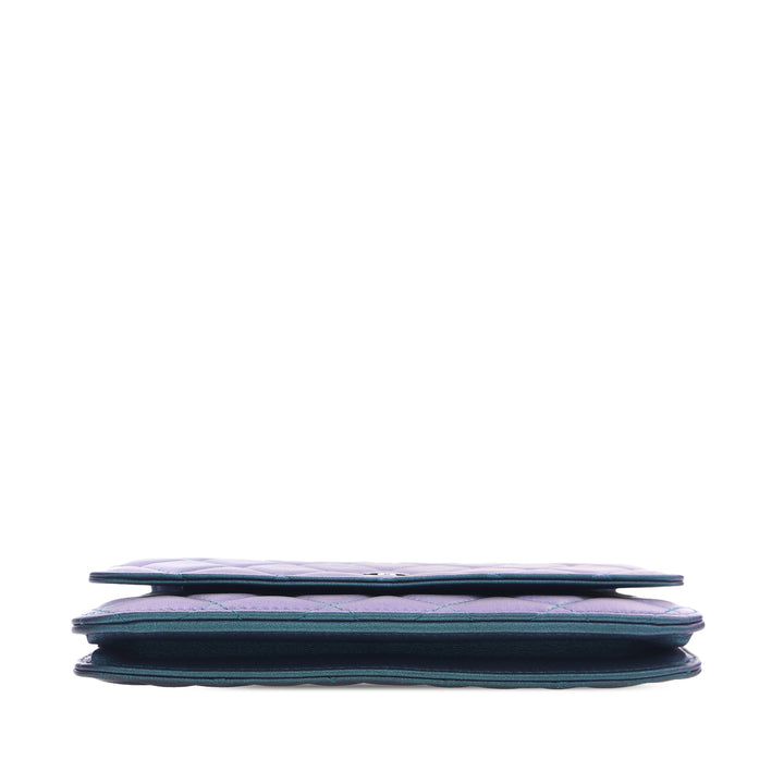 Chanel CC Matelassé Iridescent Cuir d’agneau Wallet on Chain