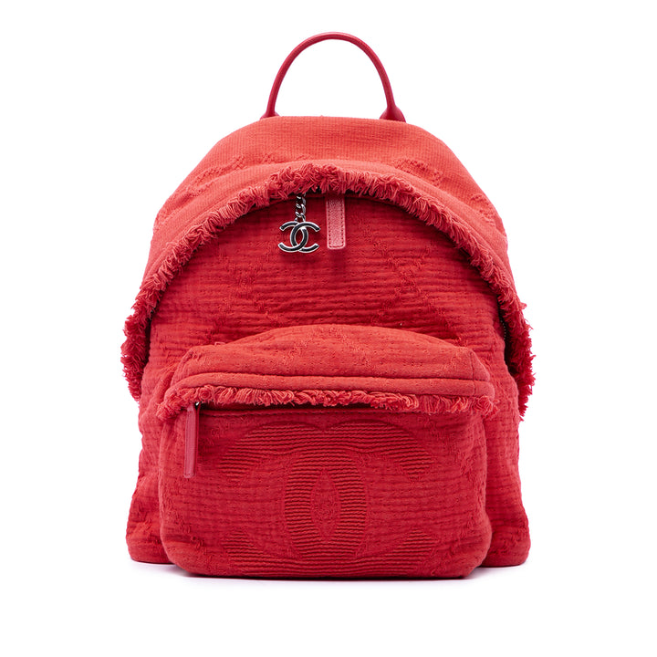 Chanel Matelassé Poche avant Fringe Sac à dos Rouge