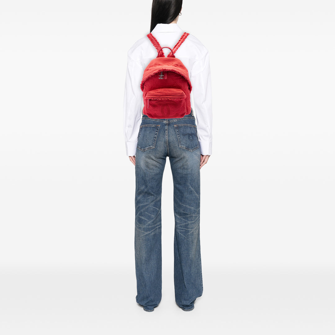 Chanel Matelassé Poche avant Fringe Sac à dos Rouge