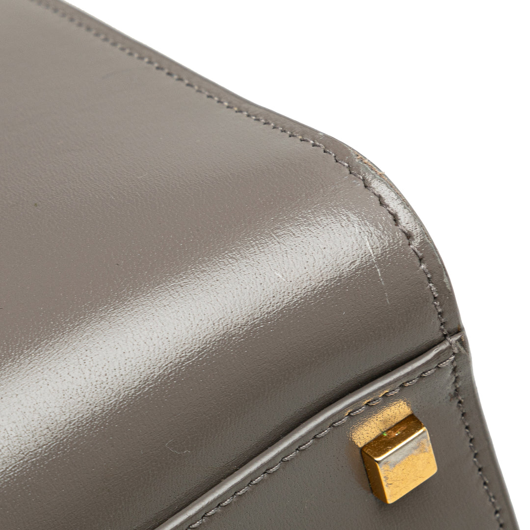 Medium Leather Monogram Uptown Satchel Gray - Gaby Paris