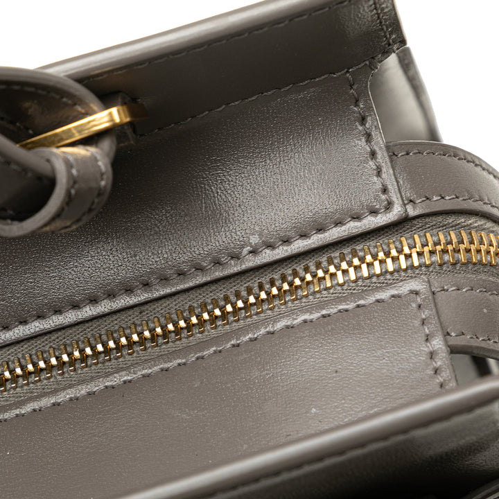 Medium Leather Monogram Uptown Satchel Gray - Gaby Paris