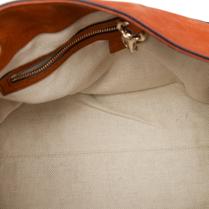 Nubuck Soho Cabas chaîne Moyen Orange