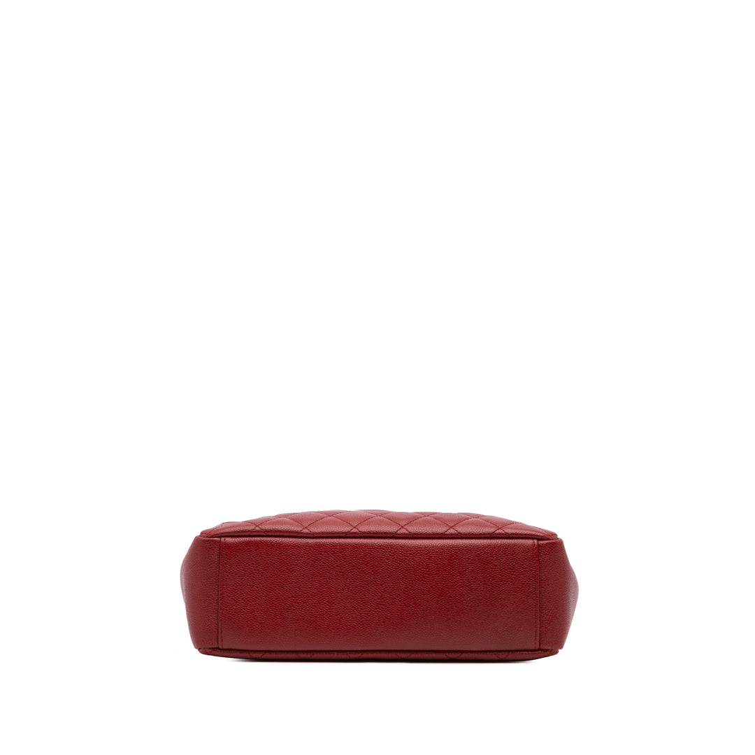Caviar Vertical Grand Shopping Tote Red - Gaby Paris