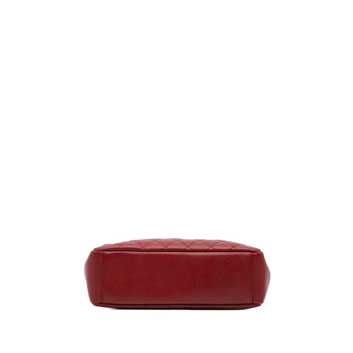 Caviar Vertical Grand Shopping Tote Red - Gaby Paris