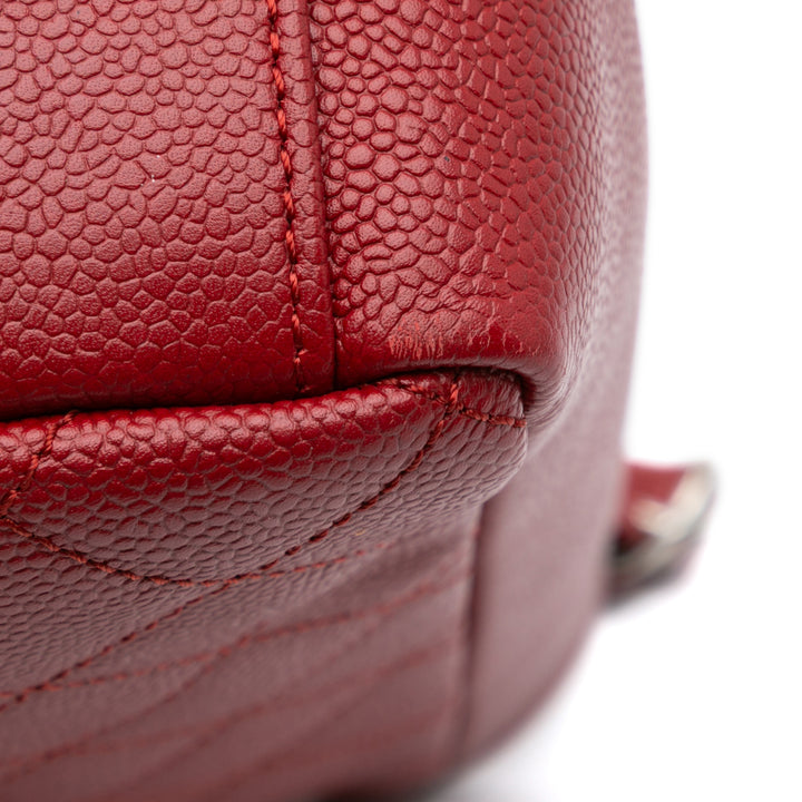 Caviar Vertical Grand Shopping Tote Red - Gaby Paris