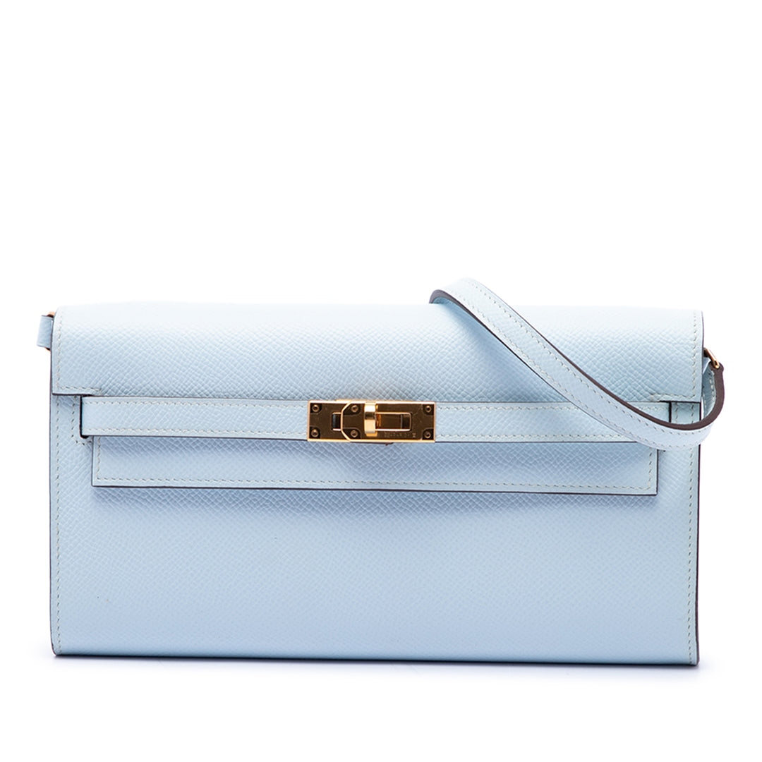 Hermès Kelly To Go Portefeuille Epsom Bleu