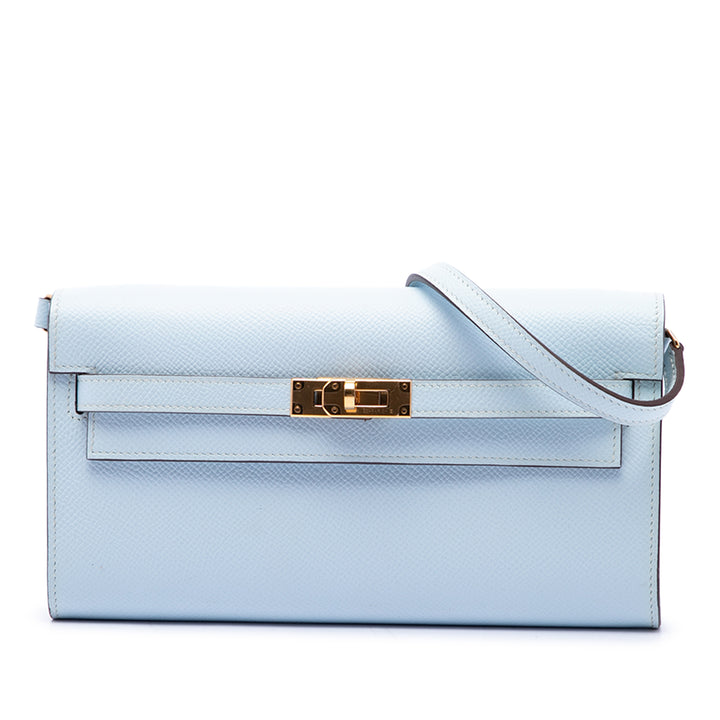 Hermès Kelly To Go Portefeuille Epsom Bleu