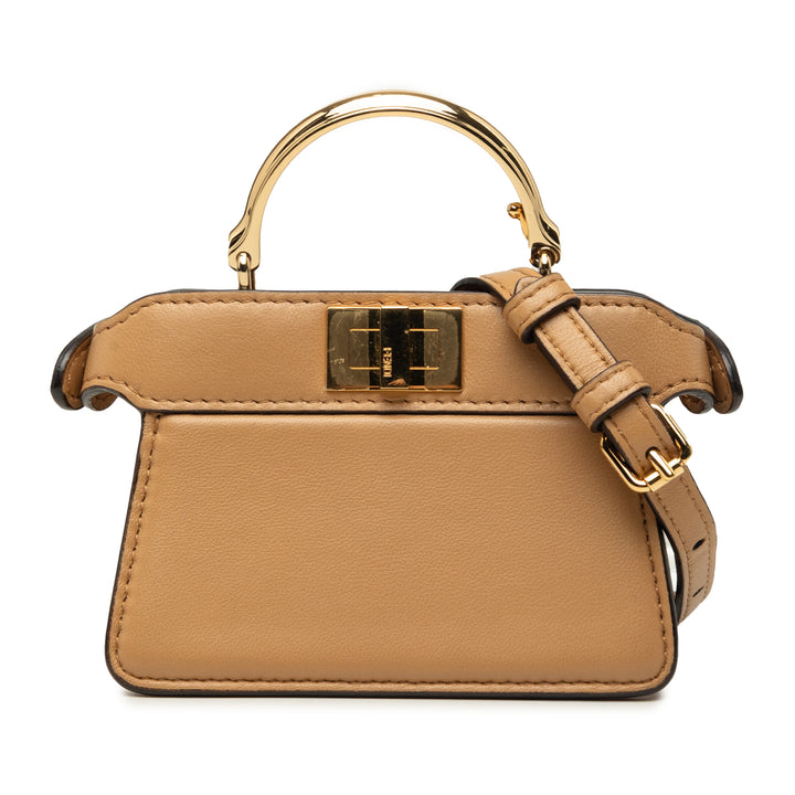 Peekaboo ISeeU Poignée Sac Nano Cuir de veau Marron