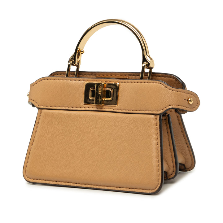 Peekaboo ISeeU Poignée Sac Nano Cuir de veau Marron