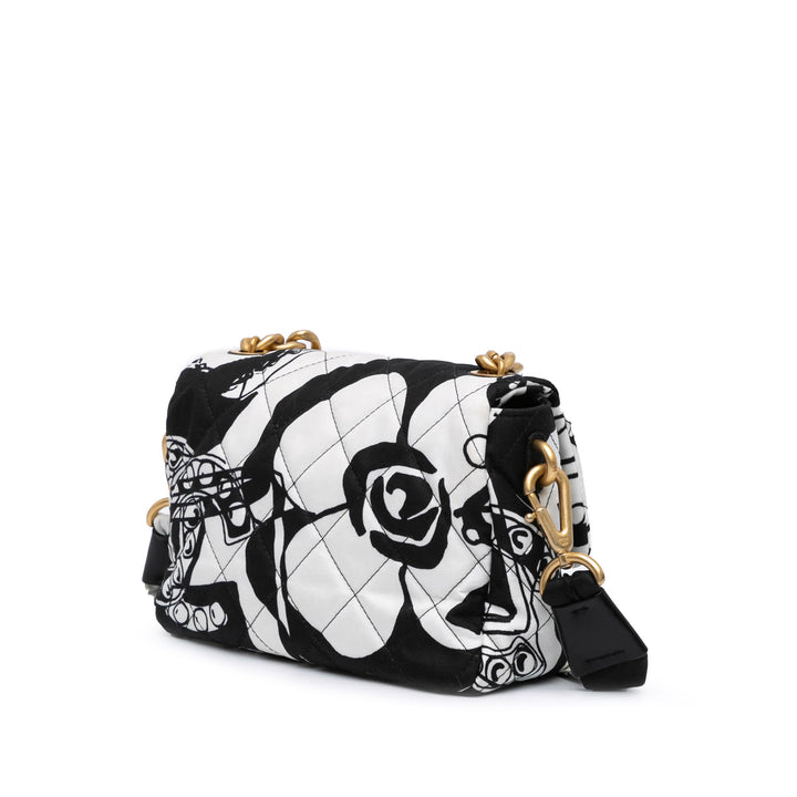 Mini Printed Canvas Deer Coco Flap White - Gaby Paris