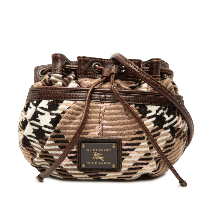 Burberry Sac bandoulière Supernova Check à cordon Marron – vue principale – GABY PARIS