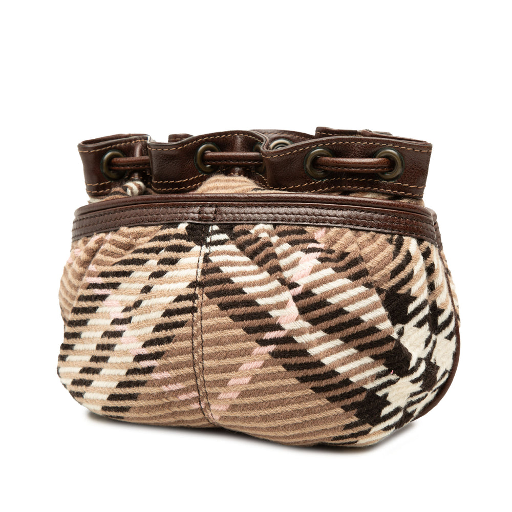 Burberry Sac bandoulière Supernova Check à cordon Marron – vue 2 – GABY PARIS