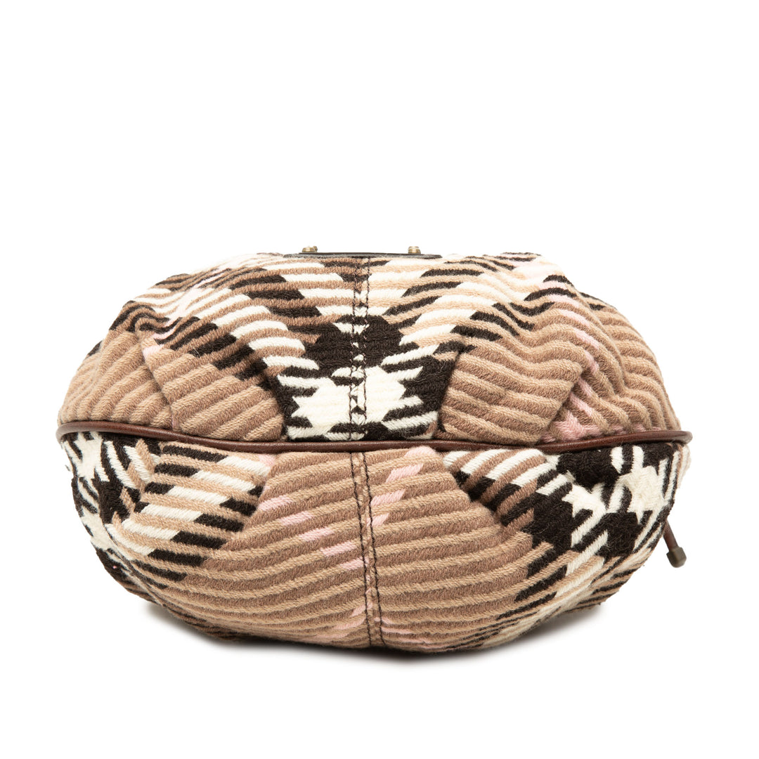 Burberry Sac bandoulière Supernova Check à cordon Marron – vue 3 – GABY PARIS