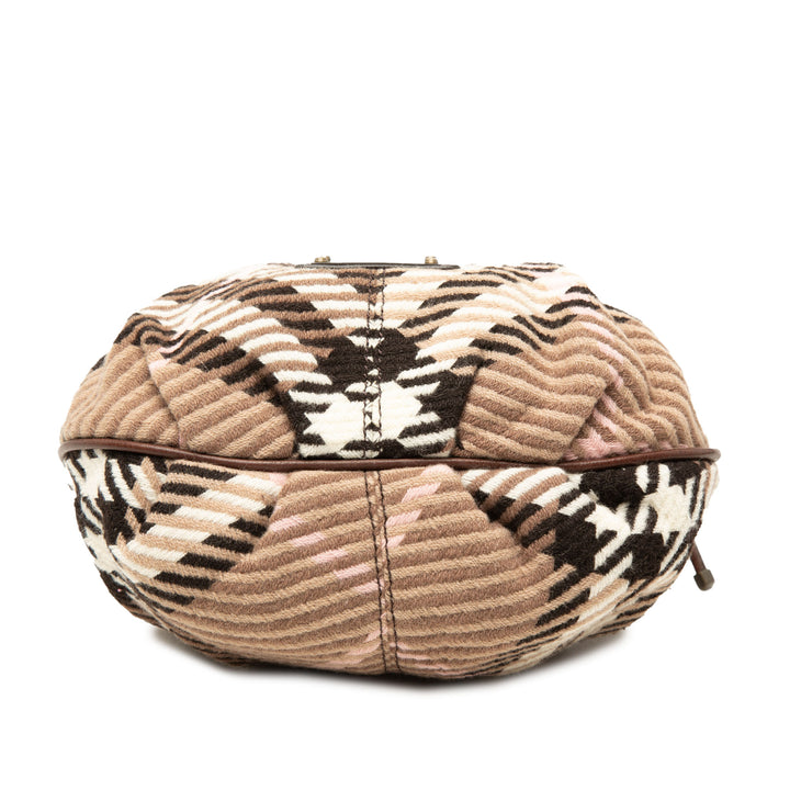 Burberry Sac bandoulière Supernova Check à cordon Marron – vue 3 – GABY PARIS