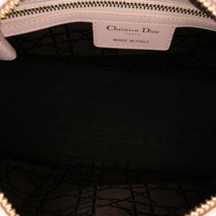 Medium Lambskin Cannage Lady Dior Pink - Gaby Paris
