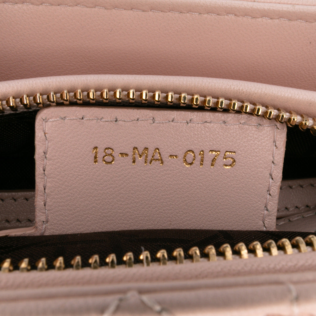 Medium Lambskin Cannage Lady Dior Pink - Gaby Paris