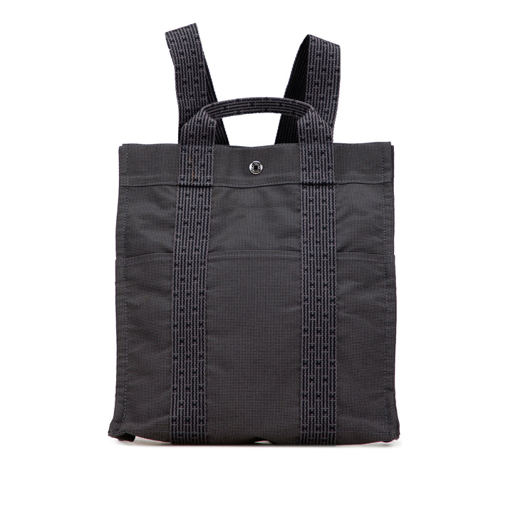 Hermès Toile Herline Sac à dos MM Gris