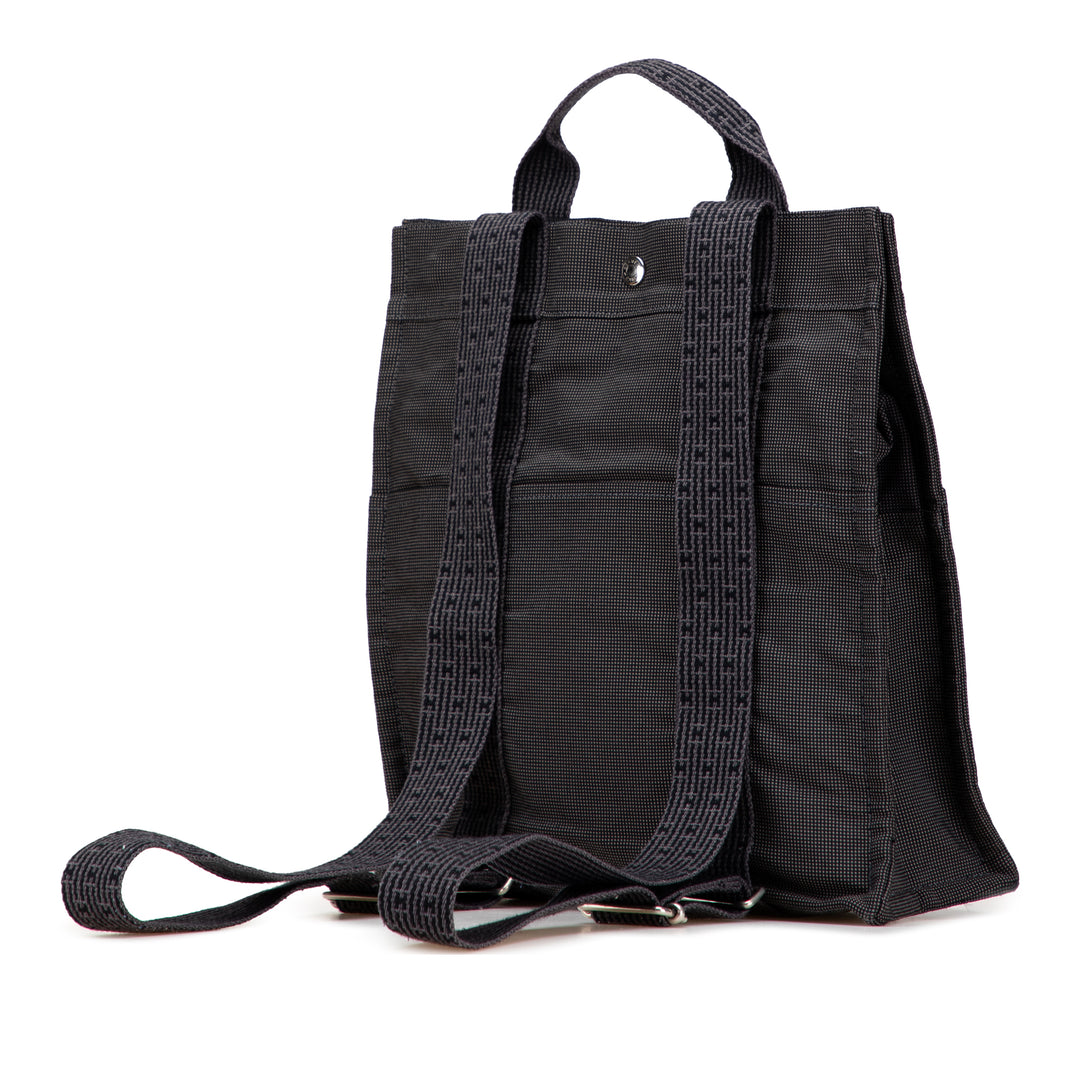 Hermès Toile Herline Sac à dos MM Gris