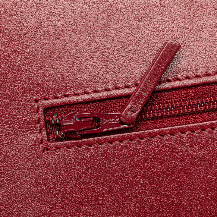 Quilted Caviar Boy Wallet on Chain Red - Gaby Paris