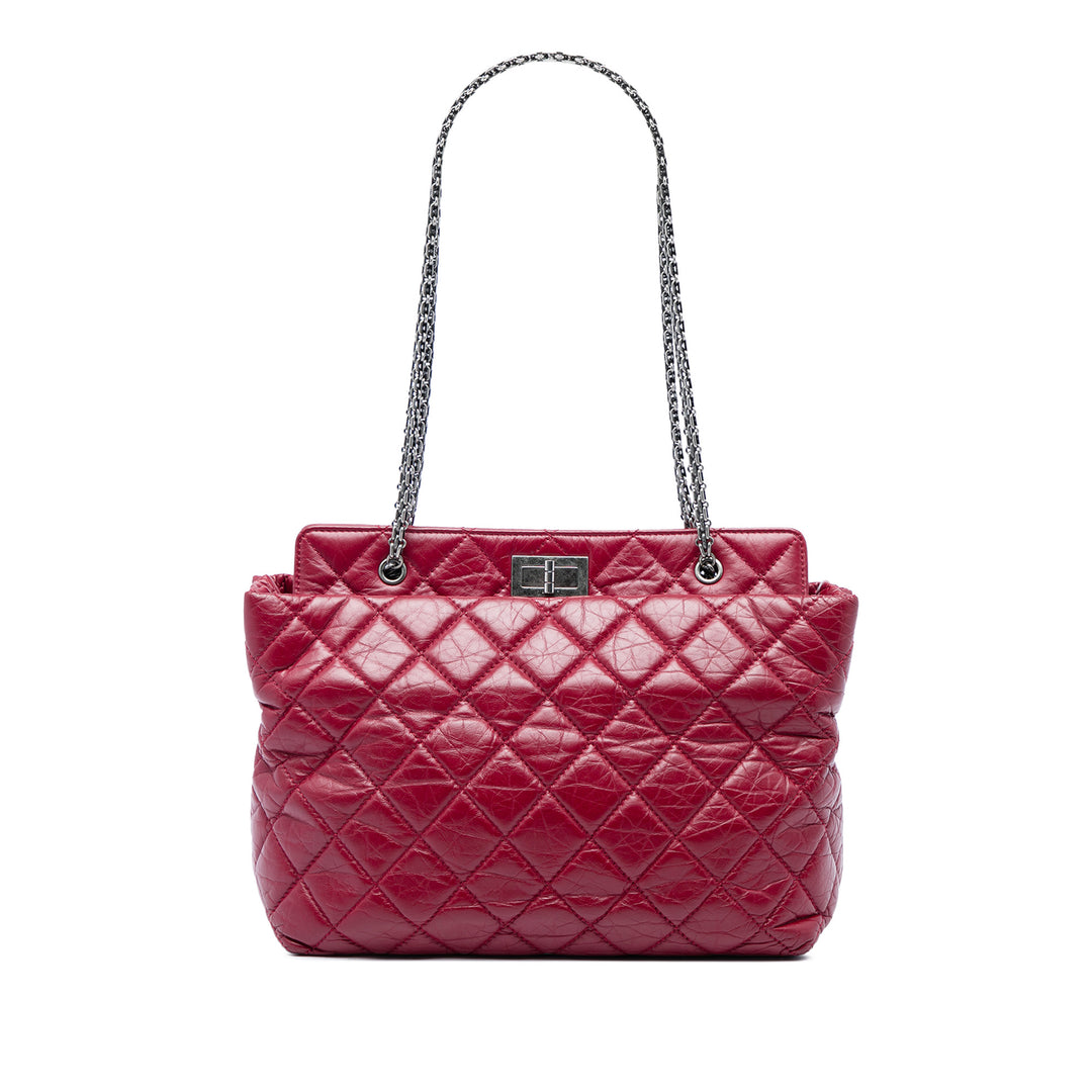 Chanel Matelassé vieilli Reissue 2.55 Cabas Cuir de veau Rouge – vue principale – GABY PARIS