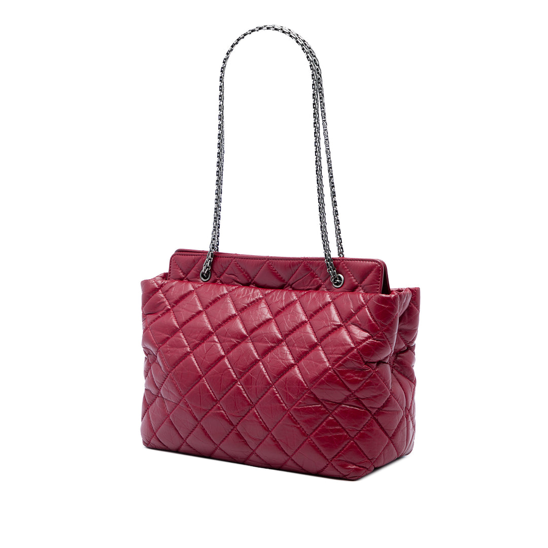 Chanel Matelassé vieilli Reissue 2.55 Cabas Cuir de veau Rouge – vue 2 – GABY PARIS