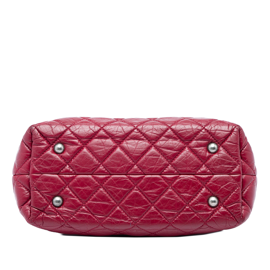 Chanel Matelassé vieilli Reissue 2.55 Cabas Cuir de veau Rouge – vue 3 – GABY PARIS