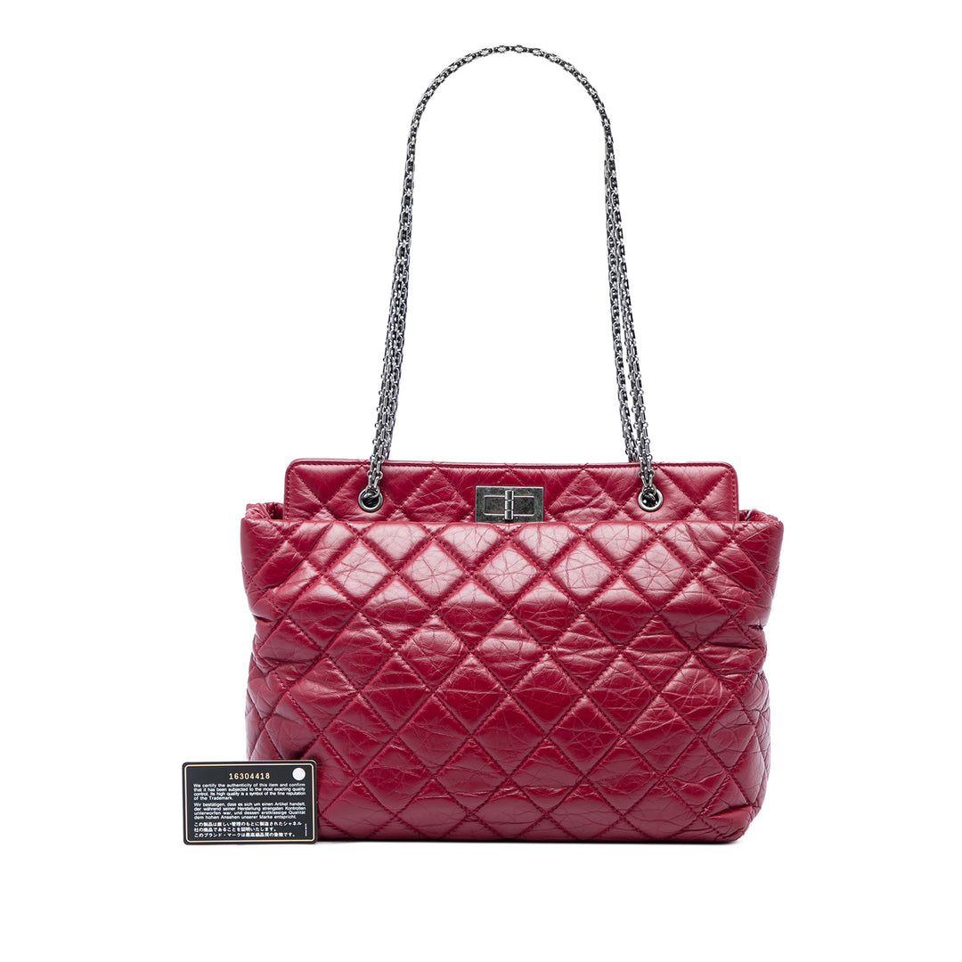 Chanel Matelassé vieilli Reissue 2.55 Cabas Cuir de veau Rouge – vue 6 – GABY PARIS