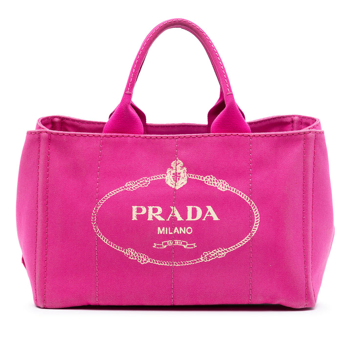 Prada Toile Canapa Logo Cabas