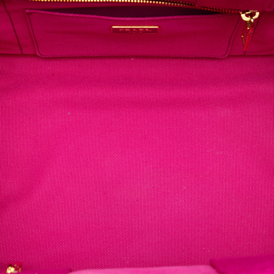 Prada Toile Canapa Logo Cabas
