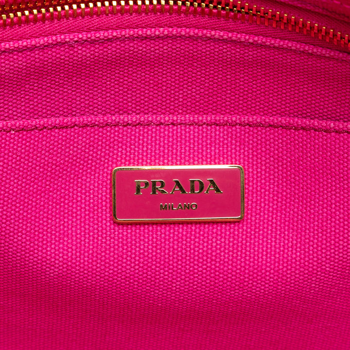 Prada Toile Canapa Logo Cabas